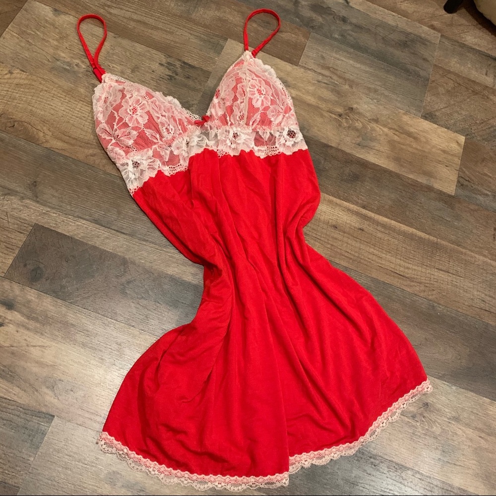 VS Vintage Iconic Instagram Famous Soft Lace Babydoll Slip Lingerie Dress